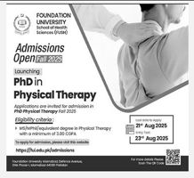Admission notice for Foundation University Islamabad
